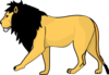 Yellow Lion With Black Mane Clip Art